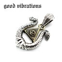 【good vibrations 正規取扱店】【送料無料】グッドバイブレーションズ シルバー ペンダント トップ アクセサリー 馬蹄型 ホースシュー 蛇 ピラミ...