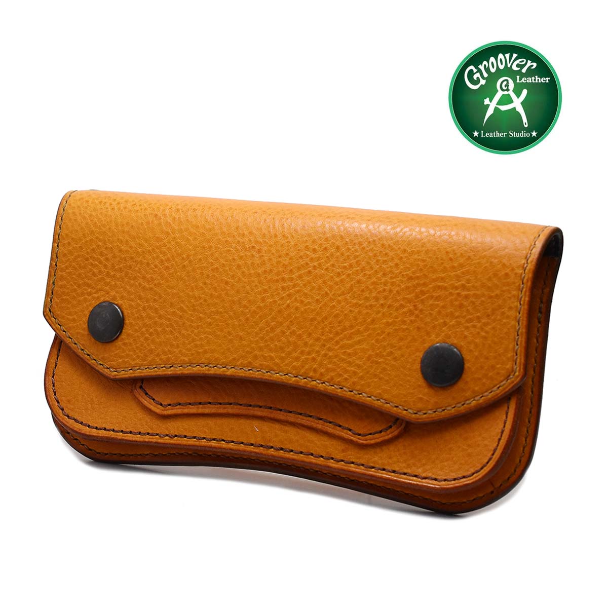 Rakuten - 【正規取扱店】札入れの底が広がる使いやすいウォレット Groover Leather グルーバーレザー GTW-100 手縫い ロングウォレット トラッカーウォレット ナチュラルブラウン 日本製 財布 本革 ウォレット トラッカーズウォレット