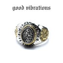 【good vibrations 正規取扱店】【送料無料】シルバーアクセサリー 指輪 グッドバイブレーションズ シルバーリング カレッジリング マリア エンブレ...