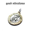 【good vibrations 正規取扱店】【送料無料】シルバーアクセサリー グッドバイブレーションズ キリスト ベル リバーシブル ペンダントトップ チャーム 聖母 クロス 聖書 月桂樹 シルバー925 純銀 ブラス 真鍮