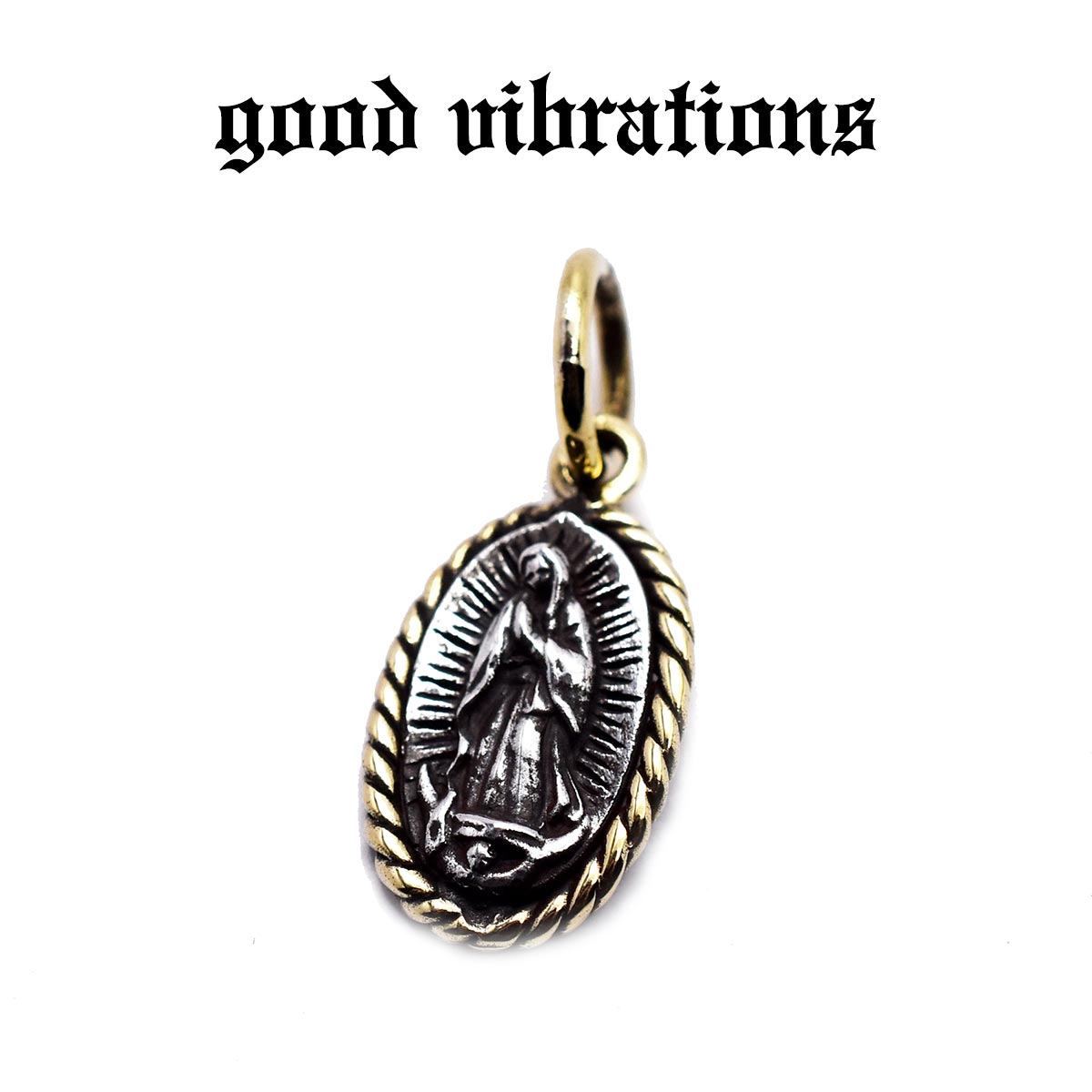 【good vibrations 正規取扱店】【送料無料】シルバーアクセサリー グッドバイブレーションズ グアダルーペの聖母 マリア ミニ チャーム ペンダントトップ スターリング シルバー 925 ブラス 真鍮 ネックレス