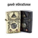 【good vibrations 正規取扱店】オイルライター ZIPPO型 ハンドメイド ブランド ブラスケース 重厚ライター フリーメイソン プロビデンスの目...