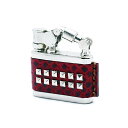 【正規取扱店】【デッドストック】【在庫限り】オイルライター DUKE STUDS LEATHER デューク1 本牛革巻き 型押し スタッズ加工 アナーキー1 ピラミッドスタッズ ワインレッド ペンギンライター