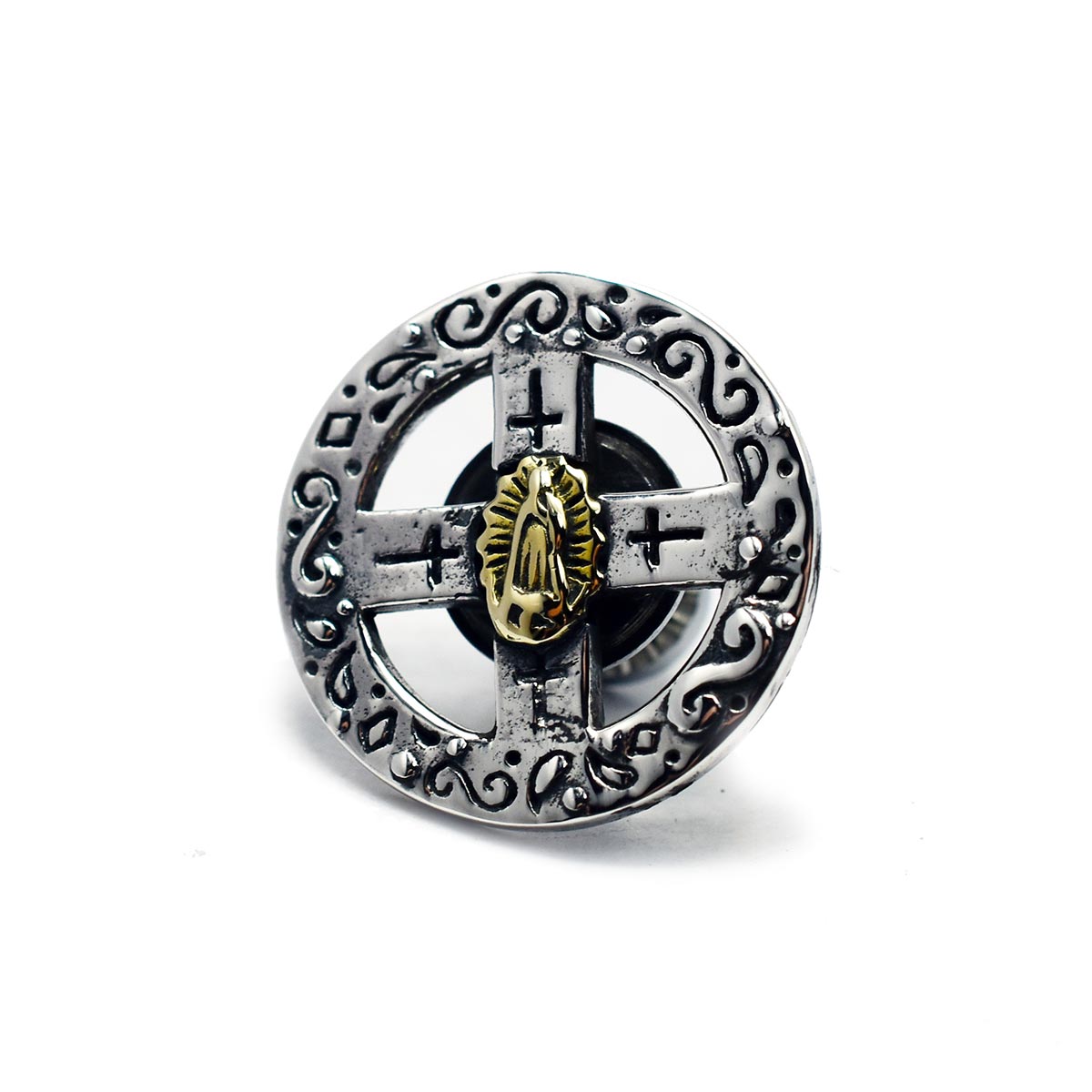 シルバーコンチョ≪メディスンホイール&マリア コンチョ≫国産高級スクリュー使用/ジョイントパーツ【 Silver925/シルバー/純銀】【ブラス/真鍮】【 レザ...