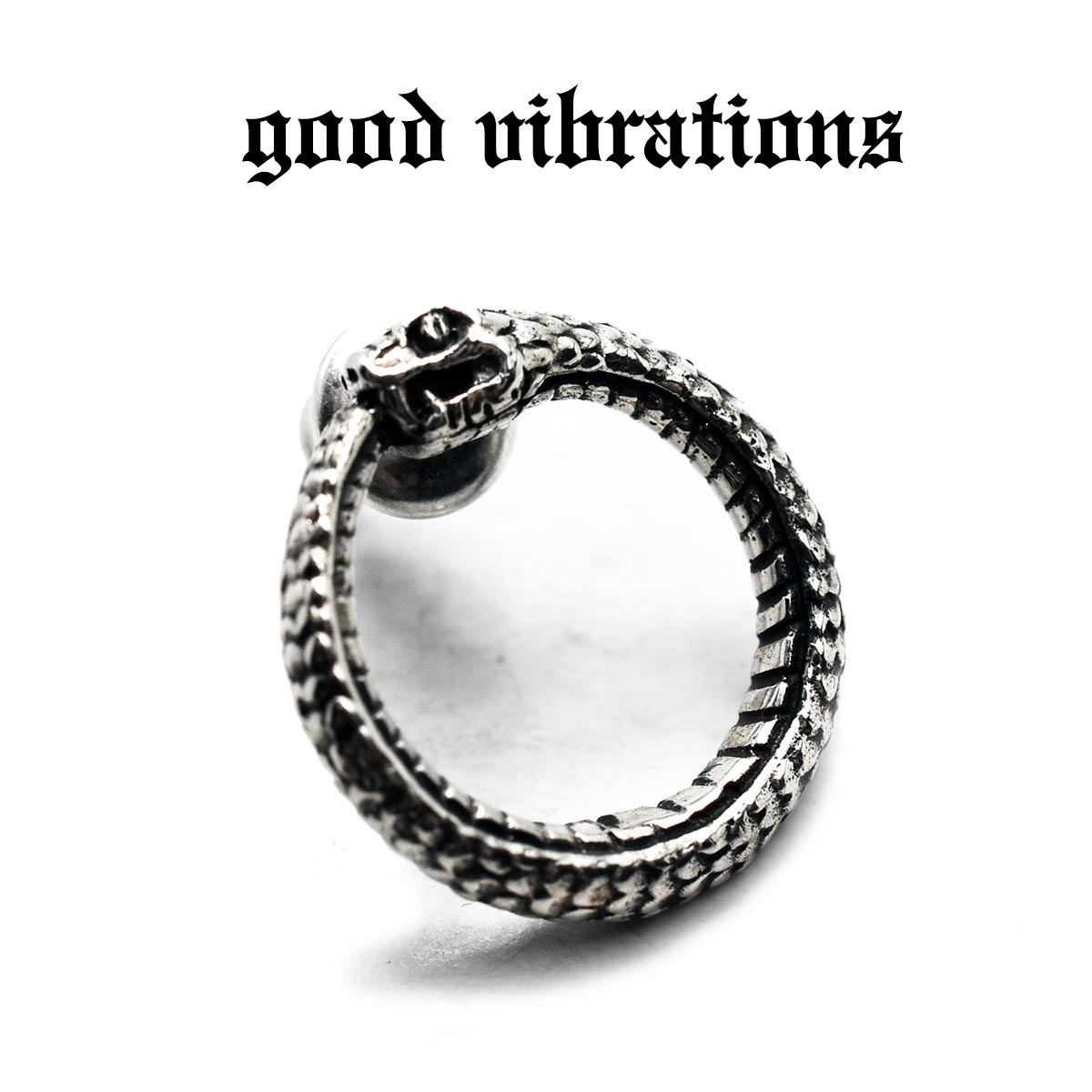 【good vibrations 正規取扱店】【送料無料】シルバーアクセサリー ピアス 片耳 メンズ ブランド グッドバイブレーションズ ウロボロス ヘビ 蛇 かわいい レディース ピアス スタッド スターリング シルバー 925 純銀