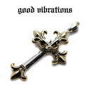 【good vibrations 正規取扱店】【送料無料】シルバーアクセサリー グッドバイブレーションズ クロス 王冠 クラウン XLサイズ チャーム ペンダントトップ 十字架 シルバー925 ネックレス