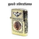 【good vibrations 正規取扱店】オイルライター ZIPPO型 グッドバイブレーション 真鍮 ブラス イーグル リバティーインディアンコイン/真鍮/ブラス/シルバー925/シルバーアクセサリー