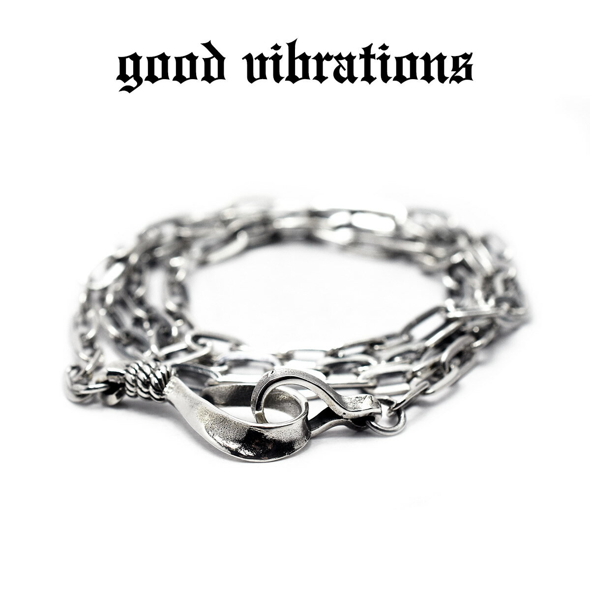 【good vibrations 正規取扱店】【送料無料】シルバーアクセサリー ネックレス チェーン メンズ グッドバイブレーションズ シルバー925 フック型 3mm小判チェーン 58cm スターリングシルバー 純銀 Silver925