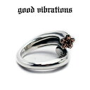 【good vibrations 正規取扱店】【送料無料】シルバーアクセサリー 指輪 グッドバイブレーションズ 桜 チェリーブロッサム デザインリング フリーサイズ シルバーリング 13～19号 スターリング シルバー 925 純銀 カッパー 銅