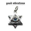 【good vibrations 正規取扱店】【送料無料】グッドバイブレーションズ フリーメイソン プロビデンスの目 ドールアイ チャーム ペンダントトップ ヘキサゴン ピラミッドアイ 万物を見通す目 シルバー925 純銀 アクセサリー