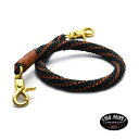 【熟練職人による手編み】【在庫限りで生産終了】【太さ12mm】 オールドポイント -匠 Takumi- カンガルーレース使用 ツイスト編み ウォレットロープ ブラウン&ブラック コンビ/ブラス無垢 ウォレットチェーン ウォレットレーン