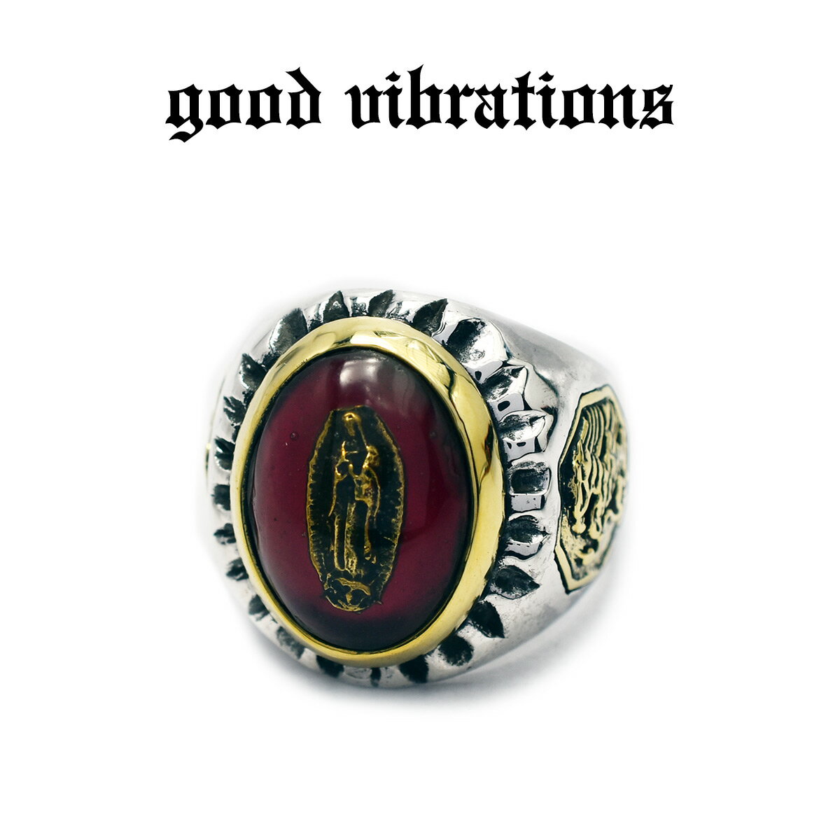 シルバーアクセサリー 指輪 グッドバイブレーションズ メキシカンリング グアダルーペの聖母 マリア イーグルエンブレム 鷲の紋章 デザインリング #19 #21 19号 21号 シルバー925 純銀 真鍮