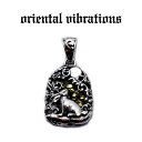 【oriental vibrations 正規取扱店】【送料無料】シルバーアクセサリー メンズ オリエンタルバイブレーションズ 縁起物 月見兎 月見 うさぎ 十五夜 中秋の名月 和柄 ペンダントトップ チャーム シルバー925 純銀 ネックレス