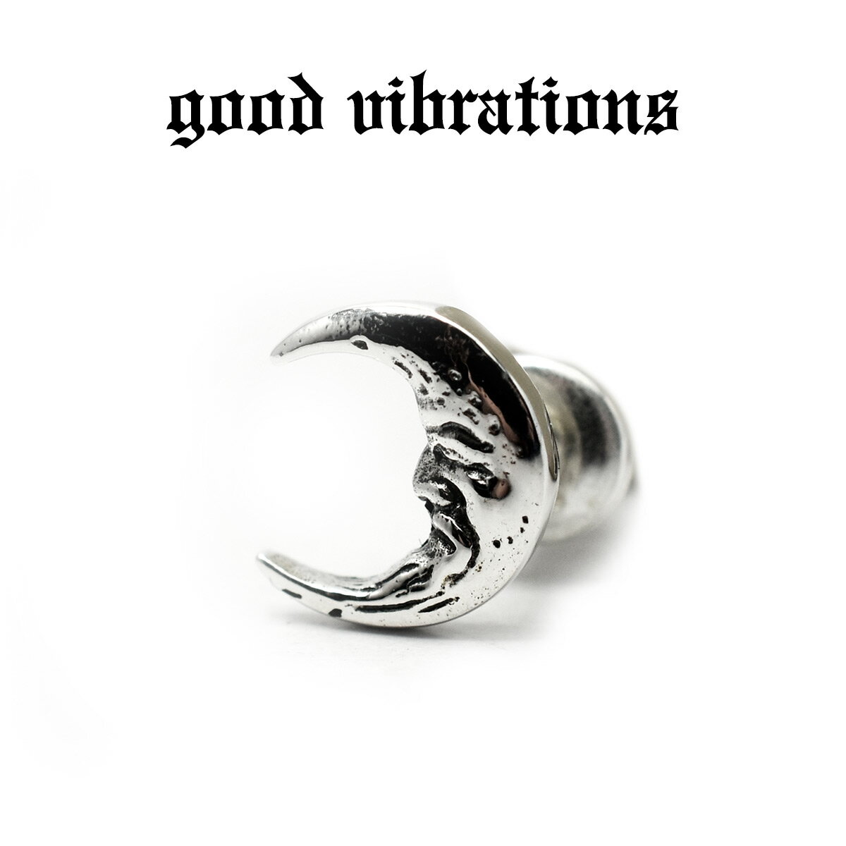 楽天CHAOS Accessory【good vibrations 正規取扱店】【送料無料】シルバーアクセサリー ピアス 片耳 メンズ ブランド グッドバイブレーションズ 三日月 クレセント ムーン フェイス かわいい レディース ピアス スタッド スターリング シルバー 925 純銀