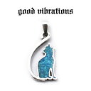 【good vibrations 正規取扱店】【送料無料】シルバーアクセサリー グッドバイブレーションズ クラッシュターコイズ ロングテール キャット チャーム ペンダントトップ ネコ 猫 かわいい シルバー925 純銀 ネックレス