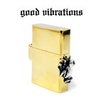 【good vibrations 正規取扱店】オイルライター ZIPPO型 【CHAOS限定】ブラスケース ≪重厚 真鍮 ブラス/カエル モチーフ サイドフロッグ/シルバーモチーフ≫蛙 デザイン/グッドバイブレーション