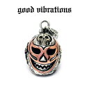 【good vibrations 正規取扱店】【送料無料】シルバーアクセサリー グッドバイブレーションズ メキシカンスカル ルチャリブレ マスク ペンダントトップ チャーム クロス スターリングシルバー 純銀 925 ブラス 真鍮