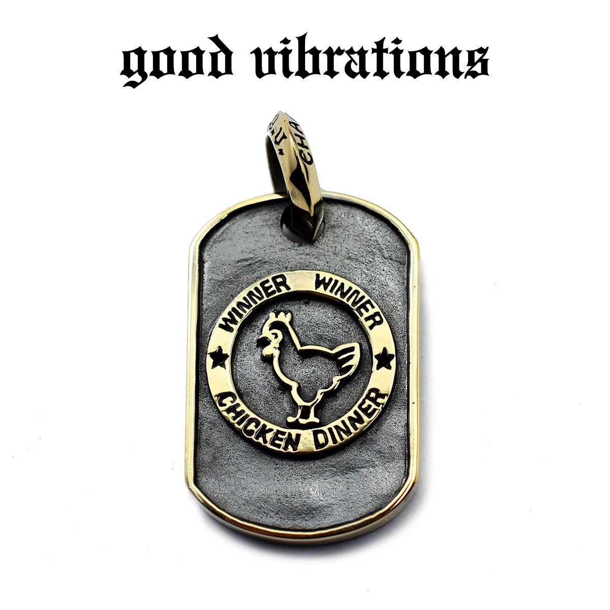 【good vibrations 正規取扱店】【別注 限定】【送料無料】アクセサリー メンズ グッドバイブレーションズ カジノ ブラックジャック ギャンブル ブラス 真鍮 ドッグタグ ペンダントトップ チャーム ドン勝 PUBG フォートナイト