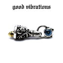 【good vibrations 正規取扱店】【送料無料】シルバーアクセサリー ピアス 片耳 メンズ ブランド グッドバイブレーションズ ネコ キャット ブルー...