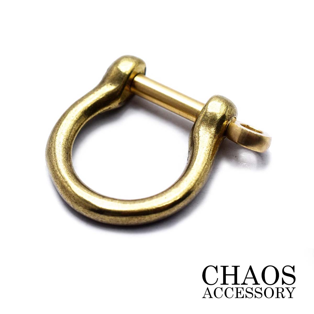 ネジ式 キーホルダーパーツ≪日本製 ブラス製 ネジ式 シャックル Mサイズ≫【真鍮 無垢】【Brass ブラス..