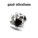【good vibrations 正規取扱店】【送料無料】シルバーアクセサリー ピアス 片耳 メンズ ブランド グッドバイブレーションズ ジルコニア 肉球 猫の...