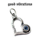 【good vibrations 正規取扱店】【送料無料】グッドバイブレーションズ アラベスク オープンハート アクリルドールアイ 義眼 チャーム ペンダントトップ スターリングシルバー 純銀 Silver925 ネックレス 1