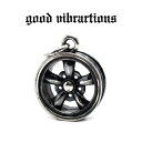 【good vibrations 正規取扱店】【別注 限定】【送料無料】シルバーアクセサリー メンズ グッドバイブレーションズ シルバー925 タイヤ カーホイール チャーム ペンダントトップ カスタムカー ホットロッド ローライダー 純銀