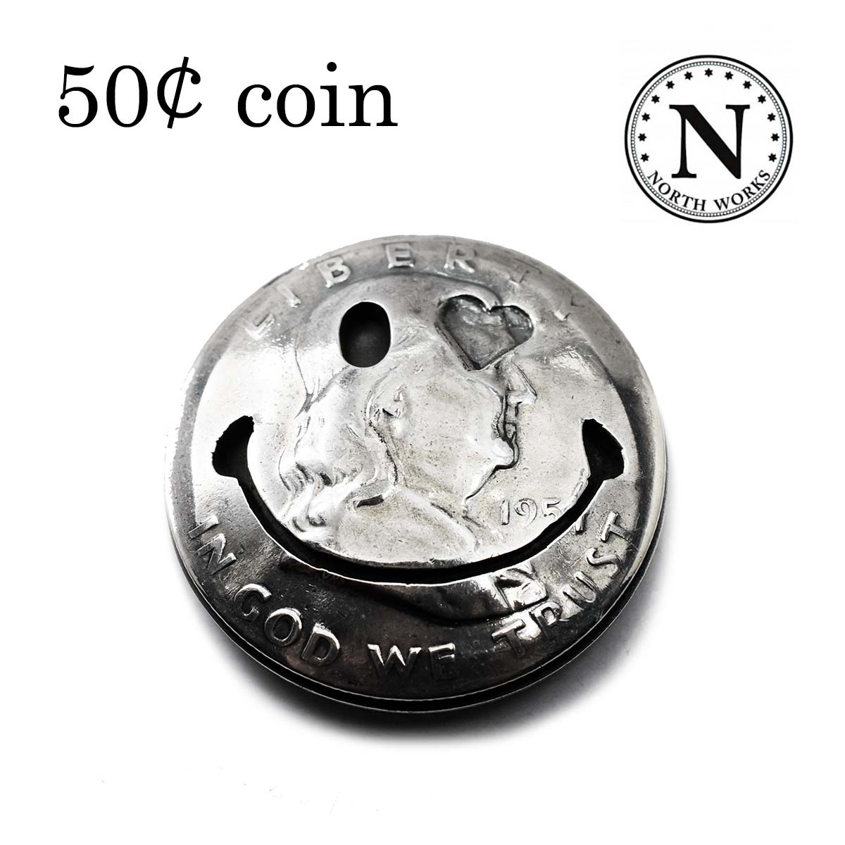 【FUNNY取扱数No.1正規店】アメリカ 50セント スマイル&ハート コンチョ NORTH WORKS ノースワークス アクセサリー ファニー コンチョ 純...