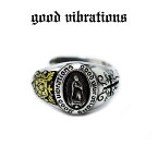 【good vibrations 正規取扱店】【送料無料】シルバーアクセサリー 指輪 グッドバイブレーションズ メキシコ グアダルーペの聖母 マリア フリーサイズ シルバーリング 13～21号 クロス 紋章 スターリング シルバー 925 純銀 真鍮