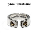 【good vibrations 正規取扱店】【送料無料】シルバーアクセサリー 指輪 グッドバイブレーションズ フリーメイソン ピラミッドアイ フラットデザインリング フリーサイズ 15～17号 スターリング シルバー 925 純銀 真鍮