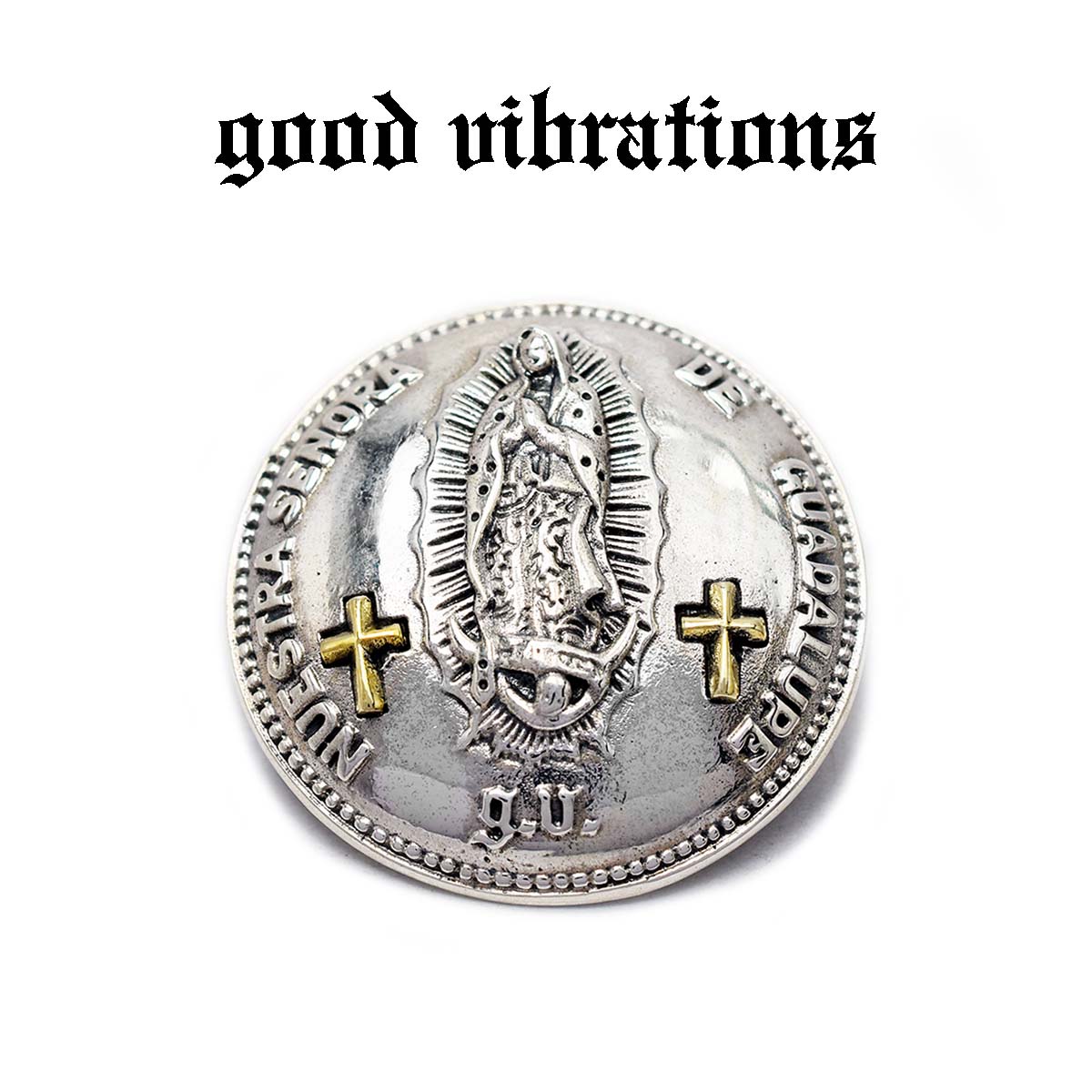 【good vibrations 正規取扱店】【送料無料】グッドバイブレーションズ 重厚 33mm 聖母マリアコンチョ 純銀 シルバー…