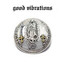 【good vibrations 正規取扱店】【送料無料】グッドバイブレーションズ 重厚 33mm 聖母マリアコンチョ 純銀 シルバー925製 聖母マリアコンチョ コンチョ【Mサイズ/直径33mm/ケネディーイーグルとほぼ同じ中型コンチョ】