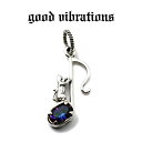 楽天CHAOS Accessory【good vibrations 正規取扱店】【送料無料】シルバーアクセサリー グッドバイブレーションズ 音楽 楽器 ミュージック オーディオ 音符 キャット ネコ 猫 ミスティッククォーツ チャーム ペンダントトップ シルバー925 純銀