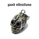 【good vibrations 正規取扱店】シルバーアクセサリー メンズ メキシカンスカル ペンダントトップ チャーム シュガースカル スターリング シルバー925 真鍮 グッドバイブレーションズ 送料無料