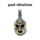 【good vibrations 正規取扱店】【送料無料】シルバーアクセサリー グッドバイブレーションズ グアダルーペの聖母 マリア ルチャリブレ マスク ペンダントトップ チャーム メキシカン スター 星 シルバー925 真鍮