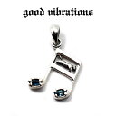 【good vibrations 正規取扱店】【送料無料】シルバーアクセサリー グッドバイブレーションズ 音楽 楽器 ミュージック オーディオ 音符 キャット ブルートパーズ チャーム ペンダントトップ シルバー925 純銀 ネックレス