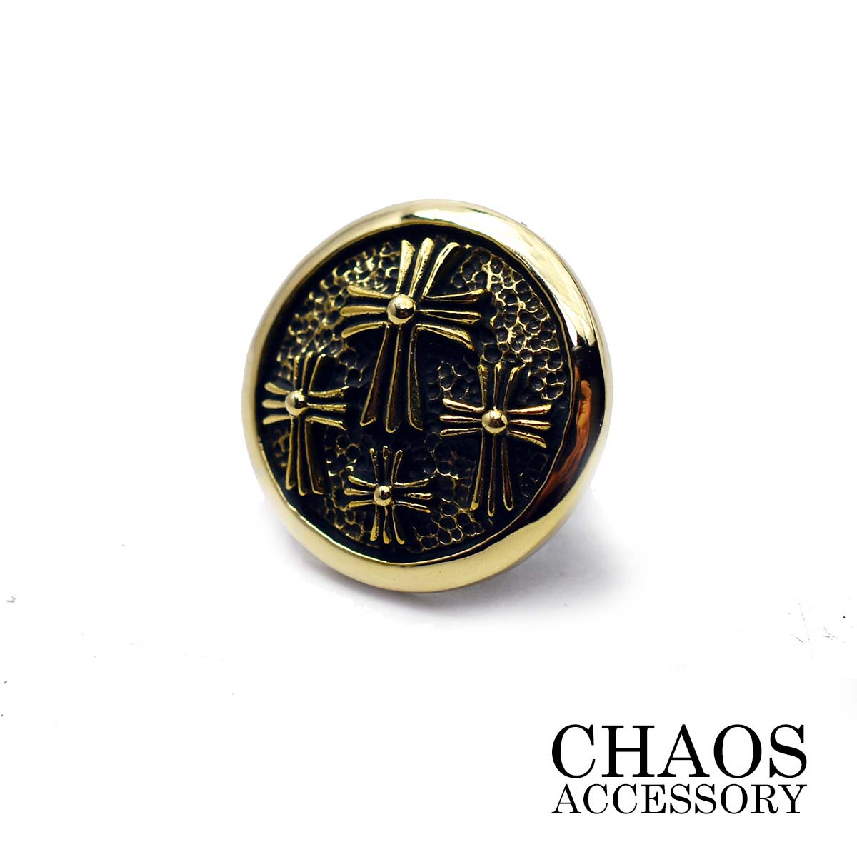 ブラスパーツ コンチョ 真鍮製 ランダムクロス 4クロス コンチョ Sサイズ ブラスイブシ加工 ライダースウォレット バイカーズウォレット カスタムパーツ レザ...