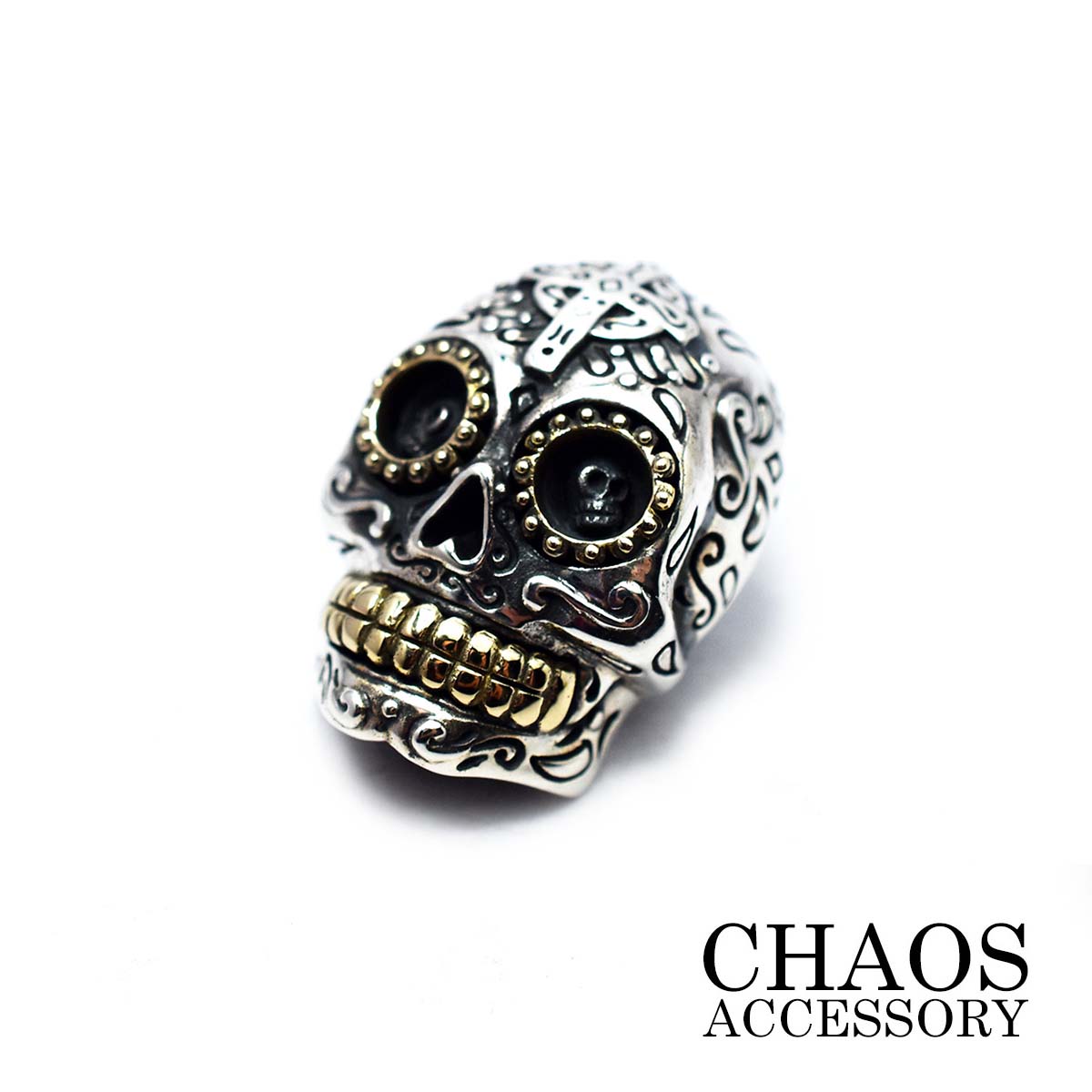 【送料無料】メンズ シルバーアクセサリー スターリングシルバー シルバー925 コンチョ メキシカンスカル シュガースカル【 Silver925 】【 レザーウ...