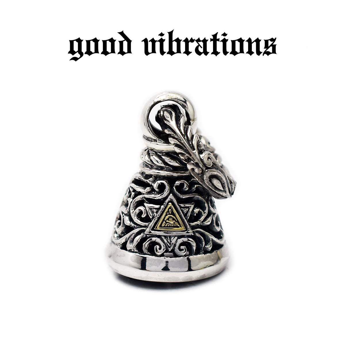 【good vibrations 正規取扱店】【送料無料】シルバーアクセサリー グッドバイブレーションズ フリーメイソン プロビデンスの目 ゴシック ベル チャーム ペンダントトップ アラベスク シルバー 純銀 925 ブラス 真鍮