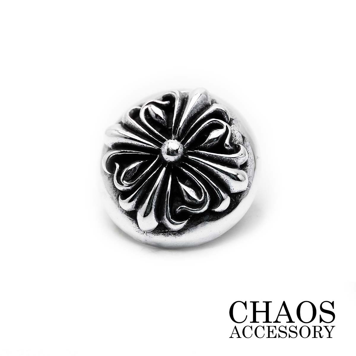 シルバーパーツ コンチョ シルバー925 ゴシッククロス コンチョ Sサイズ イブシ加工 ライダースウォレット バイカーズウォレット カスタムパーツ レザーウォ...