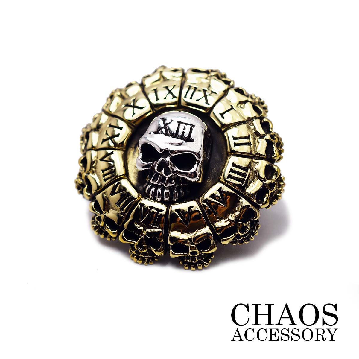 ≪スカル サーティーン コンチョ【Mサイズ/直径33mm/ケネディーイーグルと同じ中型コンチョ】≫≪純銀 シルバー925&真鍮ブラス≫【 レザーウォレット専門店...