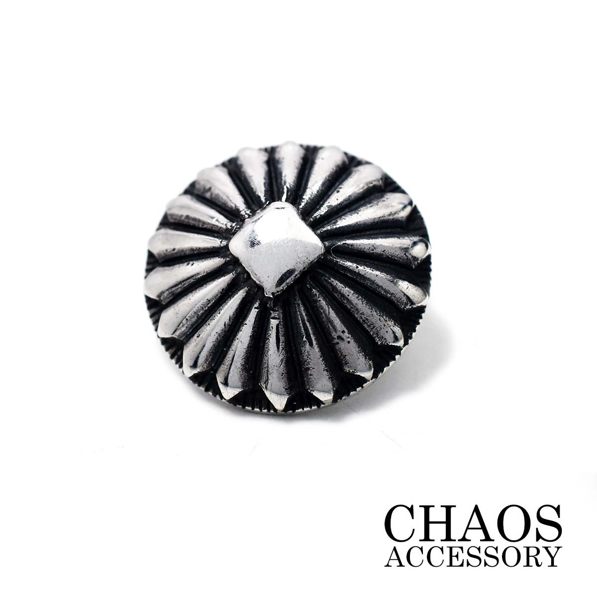 【19mm】シルバー925 コンチョ サンバースト インディアンジュエリー ネイティブアメリカン モチーフ シルバーアクセサリー メンズ レザーウォレット カス...