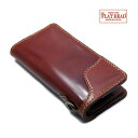 【THE FLAT HEAD 正規取扱店】【小銭差し込み式】二つ折り ロングウォレット 財布 フラットヘッド ブランド アメカジ メンズ ウォレット 本革 長財布 コードバン ブラウン 馬臀部 馬革 新喜皮革 FH-WL003 FN-WLN1-3S