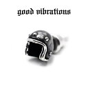 【good vibrations 正規取扱店】【送料無料】シルバーアクセサリー ピアス 片耳 メンズ ブランド グッドバイブレーションズ ヘルメット ジェットヘル バイカー かわいい レディース ピアス スタッド スターリング シルバー 925 純銀