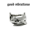 【good vibrations 正規取扱店】【送料無料】シルバーアクセサリー イヤーカフ 片耳 穴不要 メンズ ブランド グッドバイブレーションズ シャーク ...
