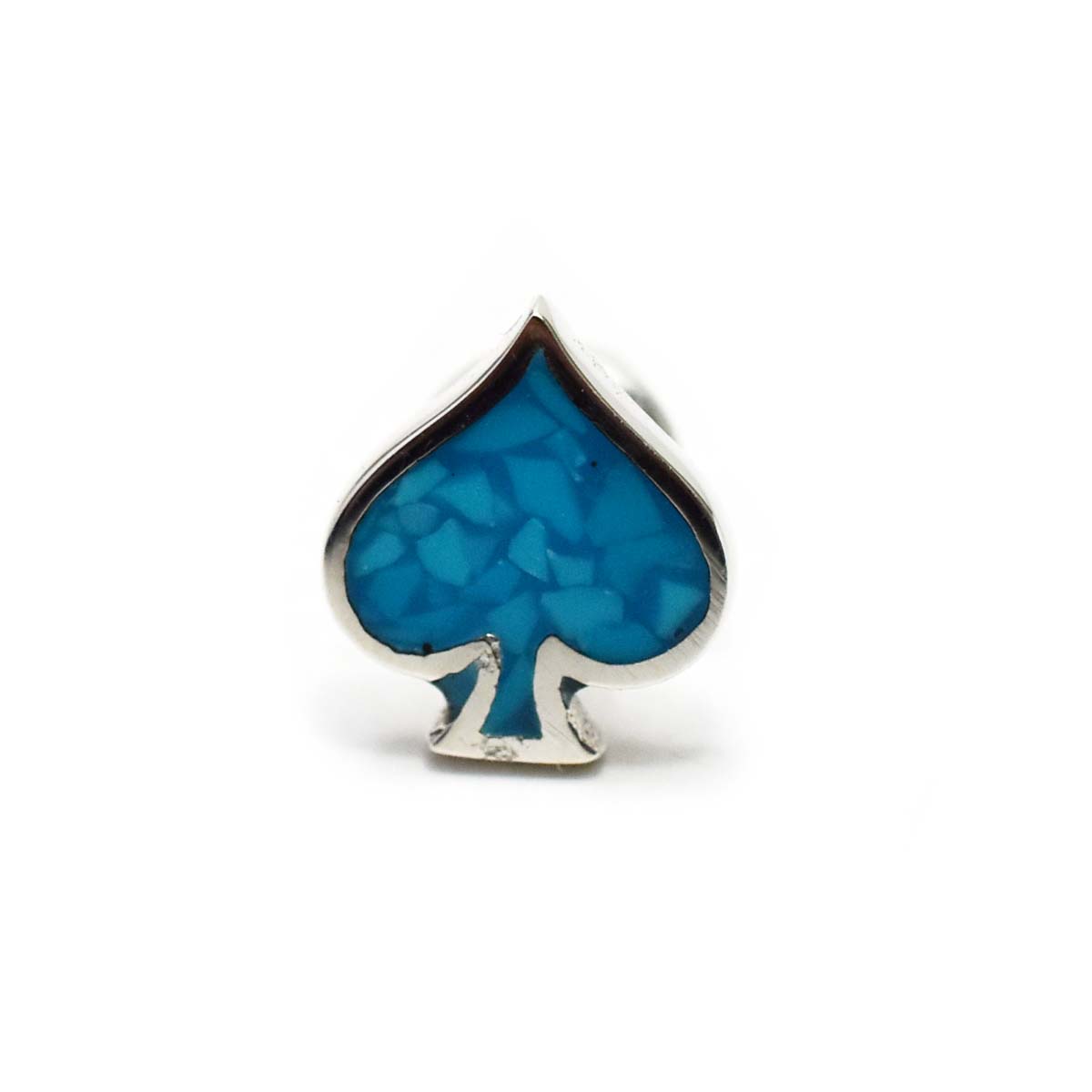 【good vibrations 正規取扱店】【送料無料】シルバーアクセサリー ピアス 片耳 メンズ ブランド グッドバイブレーションズ クラッシュターコイズ 天然石 スペードトランプ かわいい レディース ピアス スタッド シルバー 925の商品画像 2