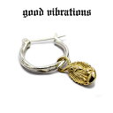 【good vibrations 正規取扱店】シルバーアクセサリー ピアス 片耳 メンズ ブランド グッドバイブレーションズ 聖母 マリア グアダルーペのマリア メダイ チャーム モチーフ レディース ピアス フープ スターリング シルバー 925 純銀 アクセサリー