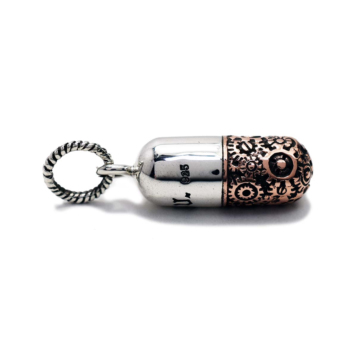 【good vibrations 正規取扱店】シルバーアクセサリー グッドバイブレーションズ スチームパンク ギア 歯車 カプセル チャーム ペンダントトップ スターリング シルバー 925 ネックレス メンズ レディースの商品画像 3