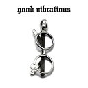 【good vibrations 正規取扱店】シルバーアクセサリー メンズ グッドバイブレーションズ 丸メガネ 眼鏡 フレーム ラウンド モチーフ チャーム ペ...