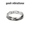 【good vibrations 正規取扱店】シルバーアクセサリー 指輪 メンズ グッドバイブレーションズ シルバーリング ねじり スパイラル ネイティブアメリカン インディアンジュエリー モチーフ サイズ 9号 11号 13号 15号 17号 21号 23号 スターリング シルバー 925